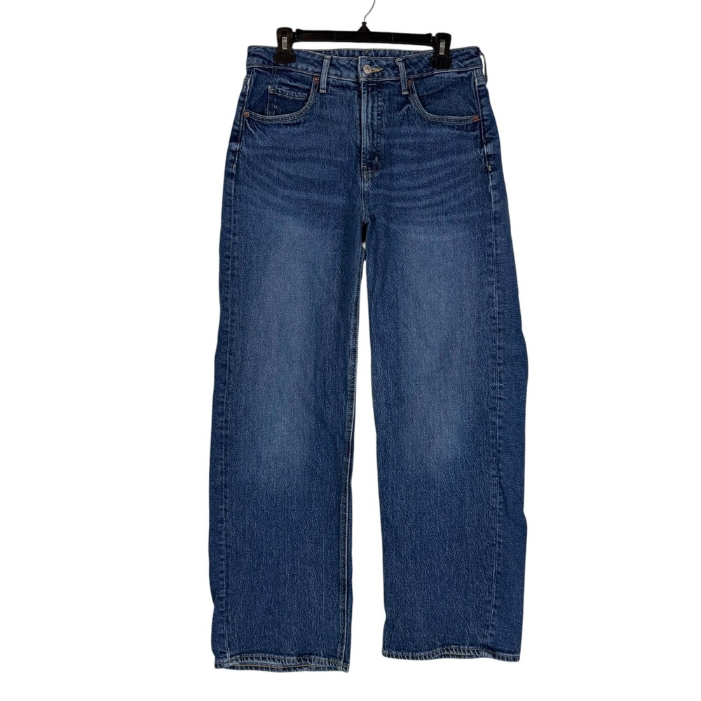 Old Navy Sky-Hi Wide Leg Jeans Womens 10 Blue Medium Wash High Rise Stretch
